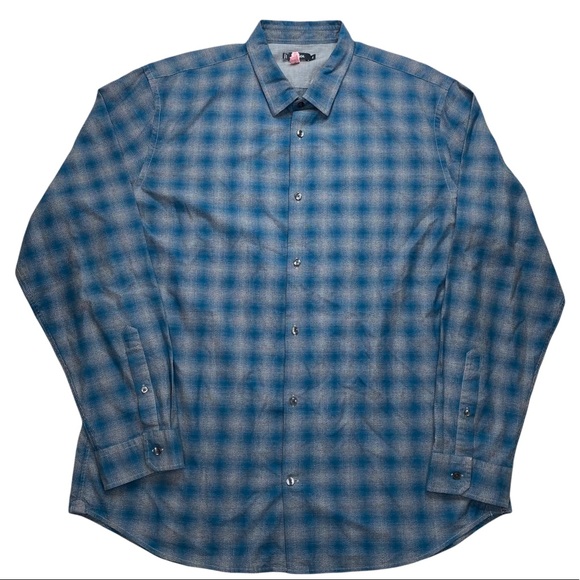Vince Other - Vince 'Melrose' Trim Fit Plaid Sport Shirt Mens XXL Blue Gray Button Up Flannel